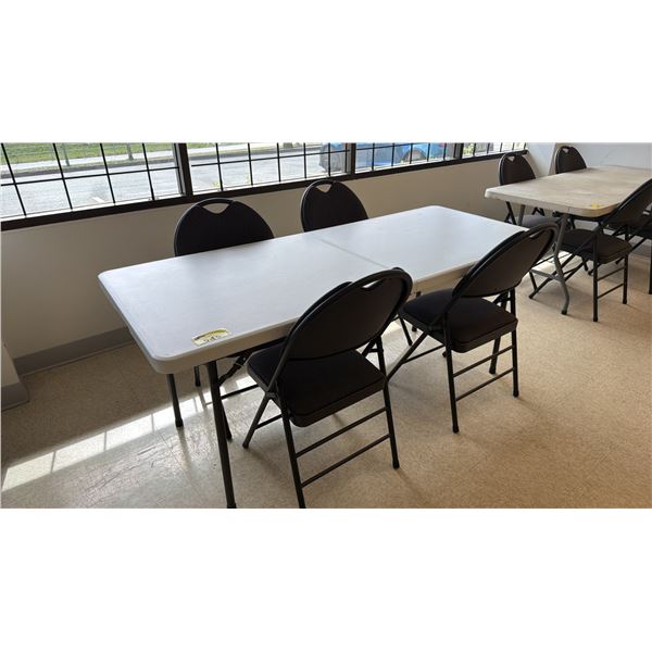 PLASTIC FOLDING TABLE WITH 4 FOLDING CHAIRS