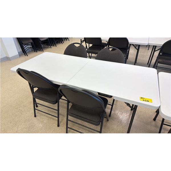 PLASTIC FOLDING TABLE WITH 4 FOLDING CHAIRS