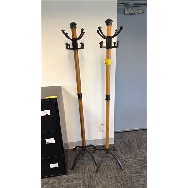 2 WOOD COAT RACKS