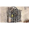Image 1 : PALLET OF (2) WAGON WHEELS WITH AXLE