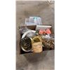 Image 1 : BIN OF ASSORTED SHOW PROP DECOR ITEMS