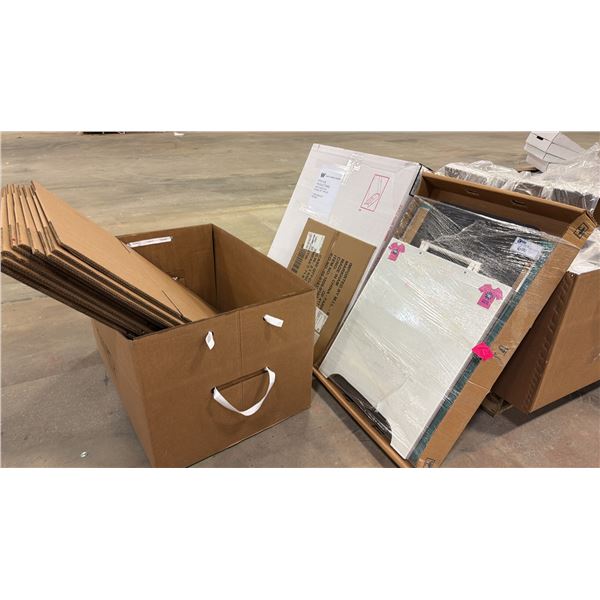 ASSORTED LARGE TRANSPORT BOXES, A-FRAME SIGN & MORE