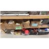 Image 2 : 5-TIER WOOD SHELVING UNIT WITH ASSORTED SHOW PROP CONTENTS
