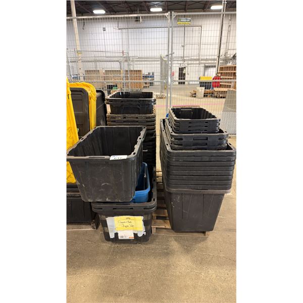 PALLET OF ASSORTED TOTES (NO LIDS)