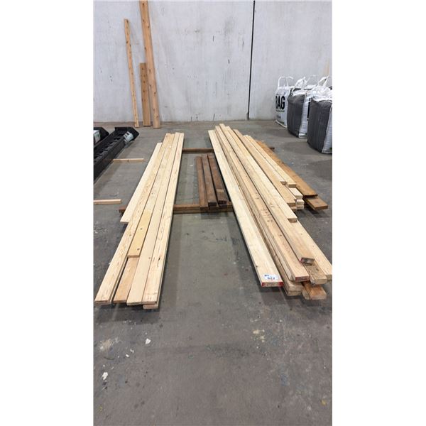 ASSORTED LENGTHS & SIZES OF WOOD, LONGEST BOARD IS APPROX 197"L SHORTEST BOARDS APPROX 92" L
