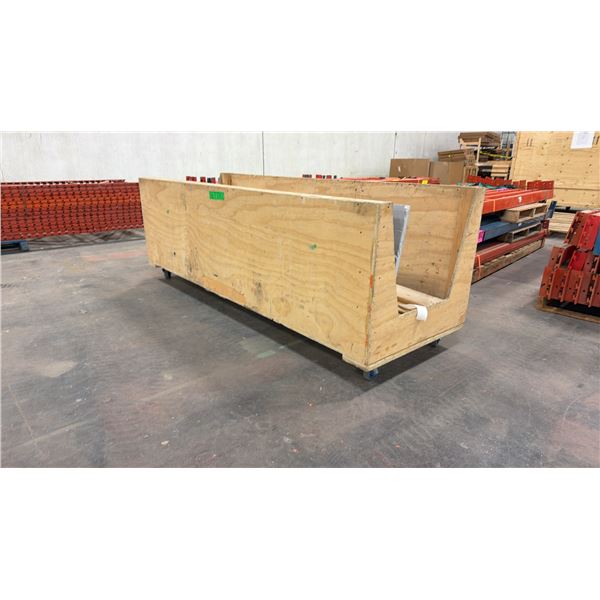 PORTABLE WOOD CART WITH ASSORTED WOOD CONTENTS