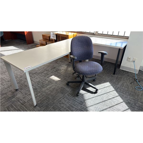 2 DESKS & ROLLING OFFICE CHAIR