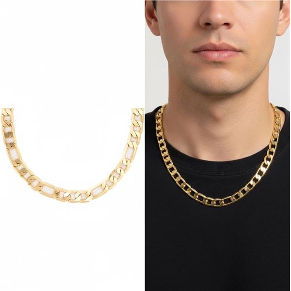 18kt Oro Laminado 28" Figaro Link Necklace