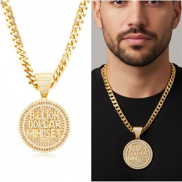 18kt Luxe Oro Laminado Custom Pendant "Billion Dol