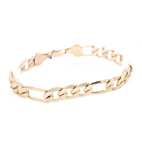 18kt oro Laminado Cuban Link Bracelet  (8")
