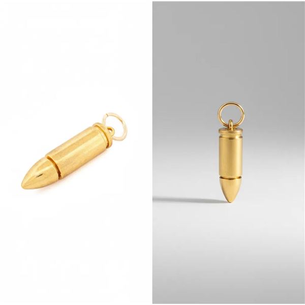 18kt Gold Layered Oro Laminado "BULLET" Pendant