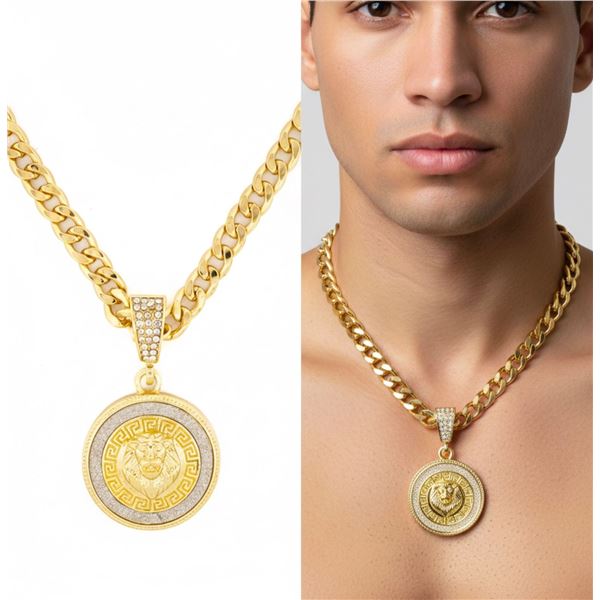 18kt Luxurious G.P. 20" Cuban Link Necklace w/ Rou