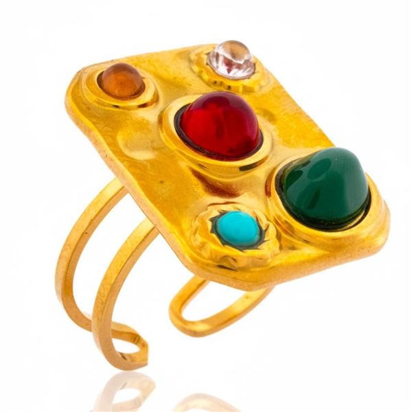 18kt Gold Overlay (Plated )  Vintage Cabachon Gens