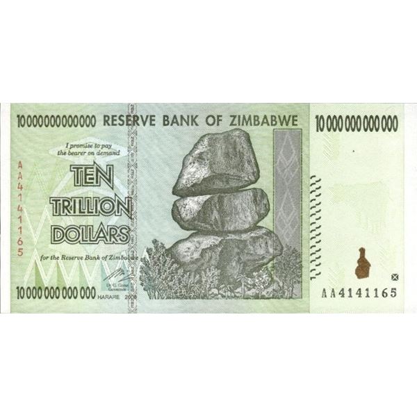 Reserve Bank of Zimbabwe Genuine Serialized Ten Tr