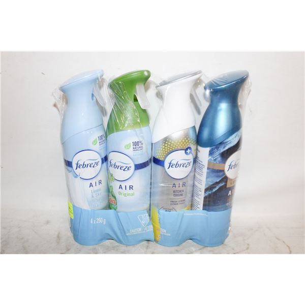 4PK NEW FEBREEZE AIR FRESHNERS 4 SCENTS