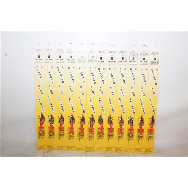 2 X 6PKS SIZE 8 DIAMOND RING SPINNER EAGLE CLAW