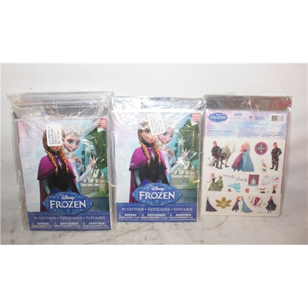 LOT OF 72 DISNEY FROZEN TEMPORARY TATTOOS (50 PC