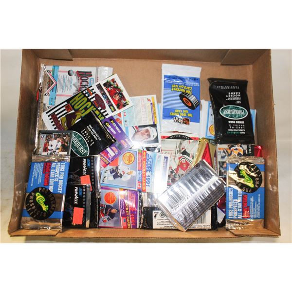 ESTATE LOT OF OPENED PACKS CARDS VINTAGE HOCKEY