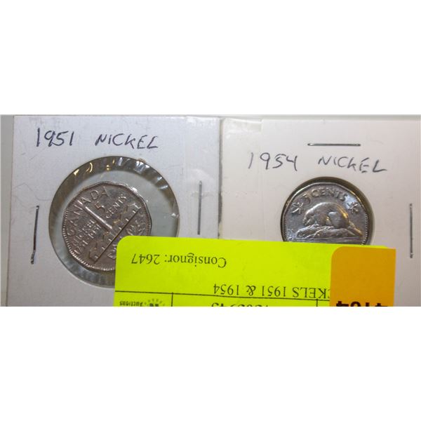 2 NICKELS 1951 & 1954