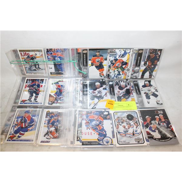 100 EDMONTON OILERS CARDS NO DOUBLES