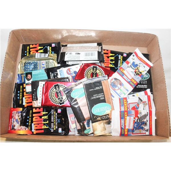 ESTATE LOT OF OPENED PACKS CARDS VINTAGE HOCKEY