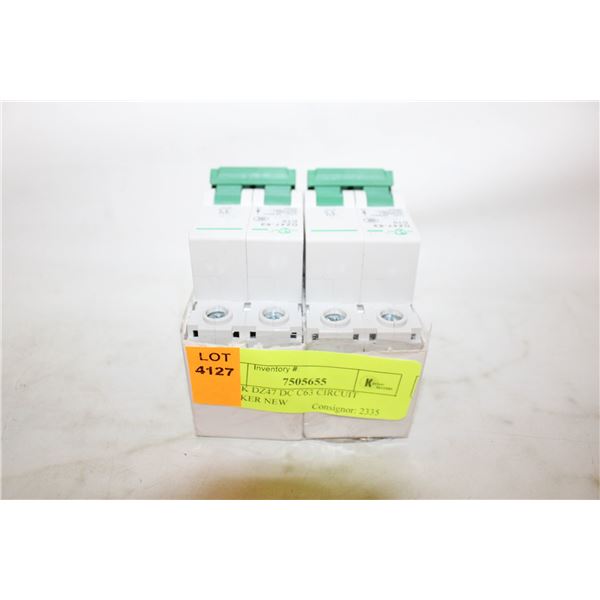 2 PACK DZ47 DC C63 CIRCUIT BREAKER NEW