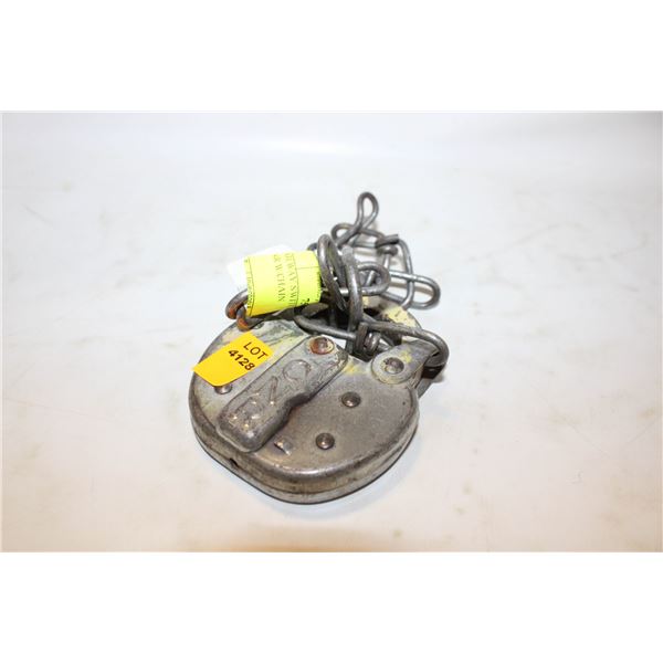 RAILWAY SWITCH LOCK STAMPED CNR W/CHAIN