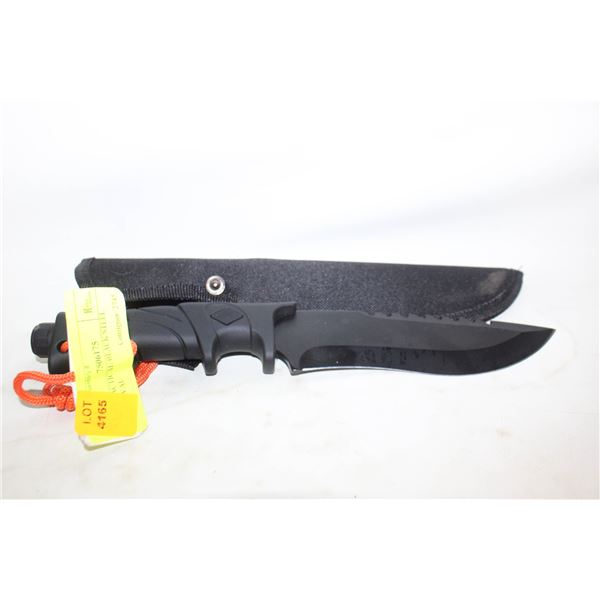 NEW BLACK STEEL SURVIVAL KNIFE