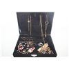 Image 1 : ESTATE JEWELRY BOX WITH A KEY FULL OF JEWELRY
