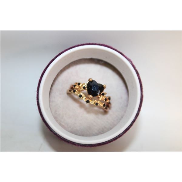 HEART SHAPED GP 2-PIECE RING SET - SIZE 8.75