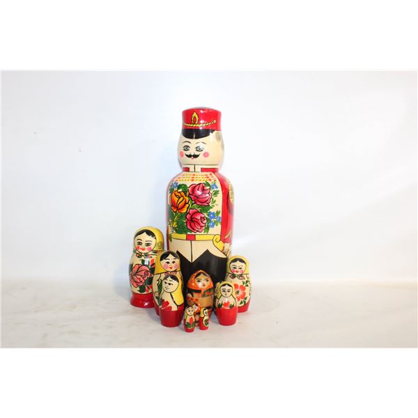 11 RUSSIAN MATRYOSHKA WOOD DOLLS -  ONE 10"