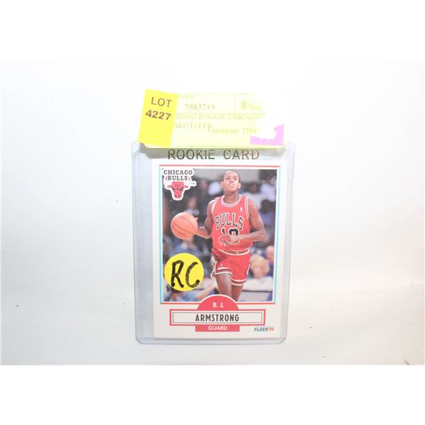 B.J. ARMSTRONG ROOKIE CHICAGO BULLS GUARD FLEER