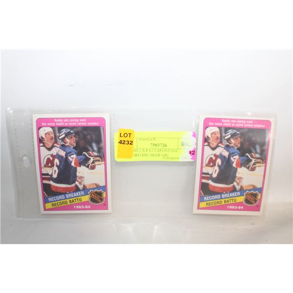 1983-84 2 X PAT LAFONTANE RECORD BREAKER OPC
