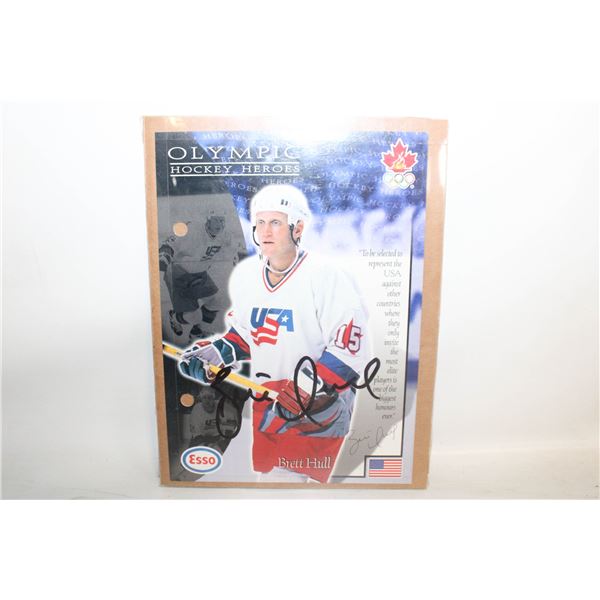 SIGNED BRETT HULL TEAM USA PICTURE NO COA