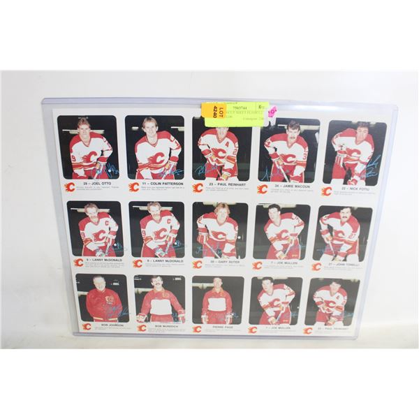 1986-87 UNCUT SHEET FLAMES 2 MCDONALDS
