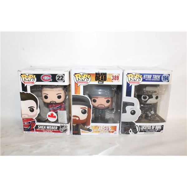 3 VINYL "POPS' FIGURINES IN BOX LOCUTUS,
