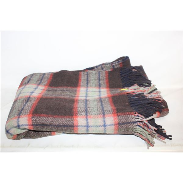 100% WOOL BLANKET, 86"X58"