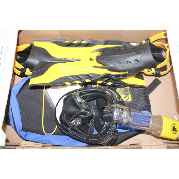 BODY GLOVE SNORKEL GEAR FULL FACE MASK FLIPPERS