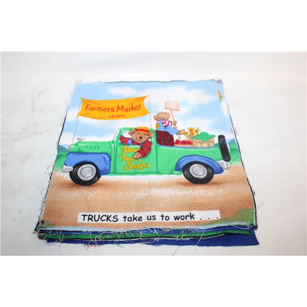 10 SQUARE FABRIC BLOCKS FOR QUILTS, 8"X8.5",