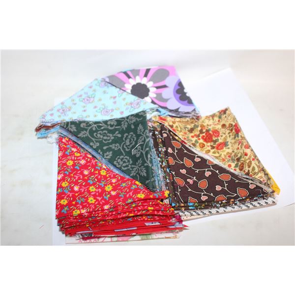 92 FOLDED TRIANGLE FABRIC PIECES 5.5"X4"X4" FRO