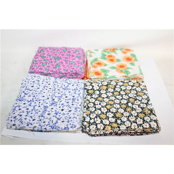 200 SQUARE 4"X4" FABRIC BLOCKS FOR QUILTING+SEWI