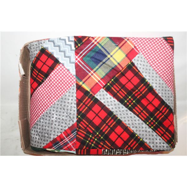 UNFINISHED QUILT TOP 58"X68", 2 FLANNEL-