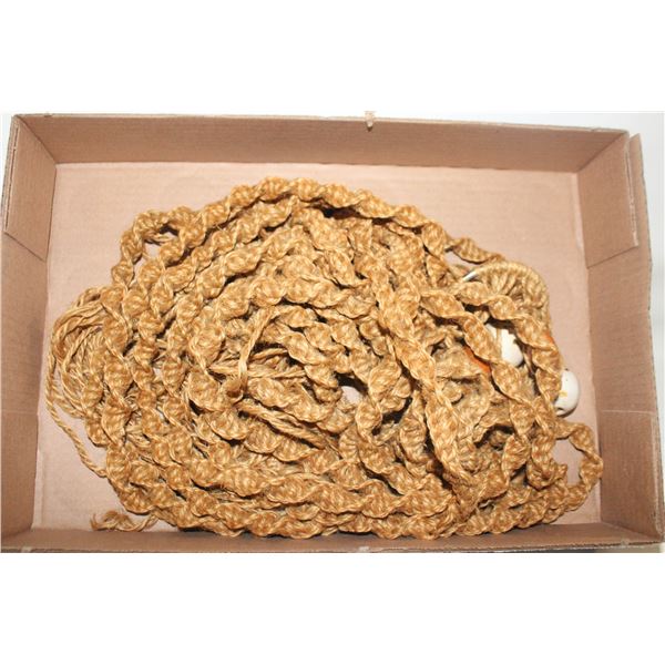 VINTAGE 70'S MACRAME PLANT HANGER W/BEADS- 75"