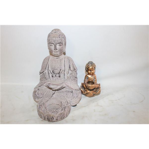 BUDDHA STATUE CANDLE HOLDER W/LOTUS