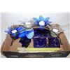 Image 1 : COBALT BLUE GLASS CANDLE HOLDERS, SERVING