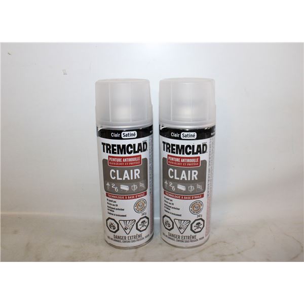 2PK TREMCLAD CLEAR SPRAY PAINT