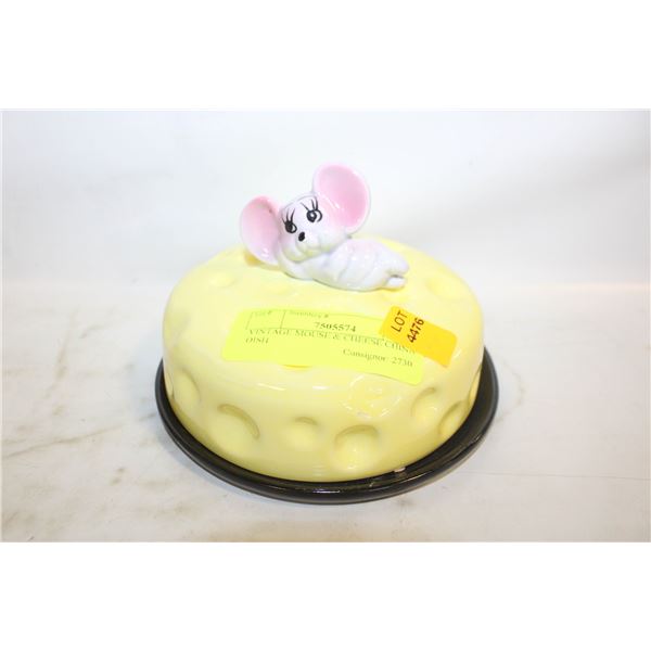 VINTAGE MOUSE & CHEESE CHINA DISH