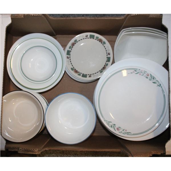 FLAT OF CORELLE DISHES