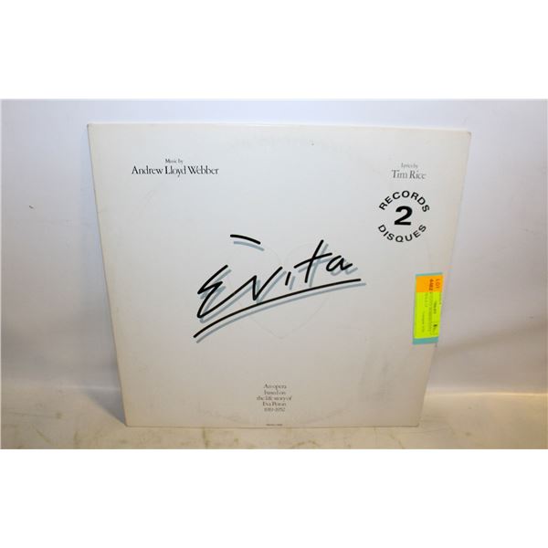 ANDREW LLOYD WEBBERS EVITA SOUNDTRACK LP