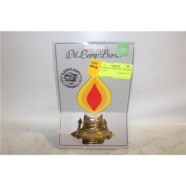 LAMPLIGHT FARMS VINTAGE BRASS OIL LAMP
